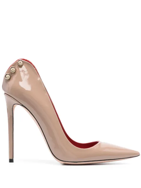 HARDOT 100mm Supreme patent-finish pumps Neutrals HSASSM11