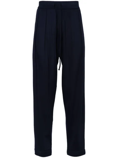 4SDESIGNS logo-embroidered inverted-pleat track pants Blue F23262102648