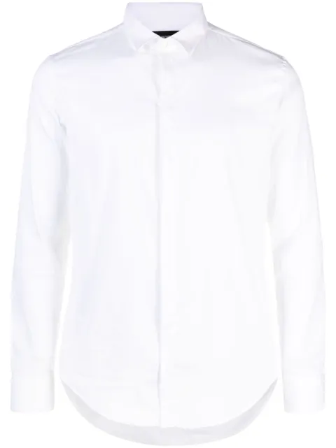 Emporio Armani classic-collar concealed button-fastening shirt White H41CC201BC0