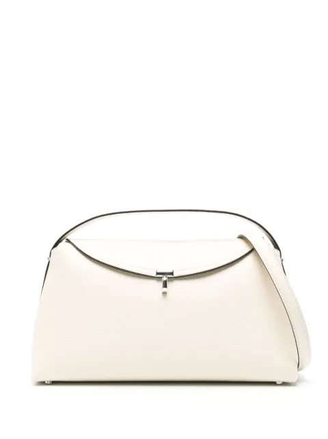 TOTEME T-Lock leather shoulder bag White 234WLGBG427LE0030106