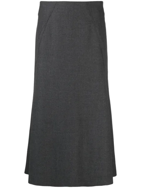Alberta Ferretti A-line high-waist midi skirt Grey A01105123