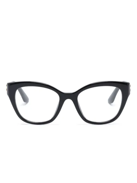 Miu Miu Eyewear cat-eye frame logo-plaque glasses Black MU05XV