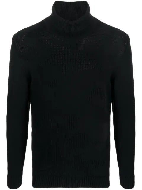 PMD ribbed-panelling roll-neck jumper Black MGA206JULIUSF7N