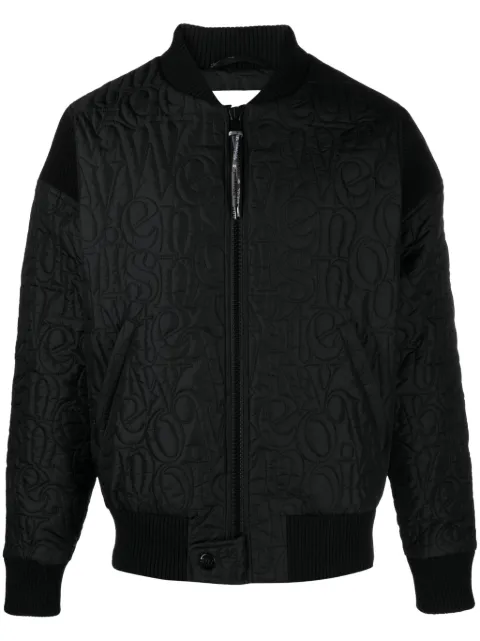 Vivienne Westwood logo-stitch quilted bomber jacket Black 33040009W00PS