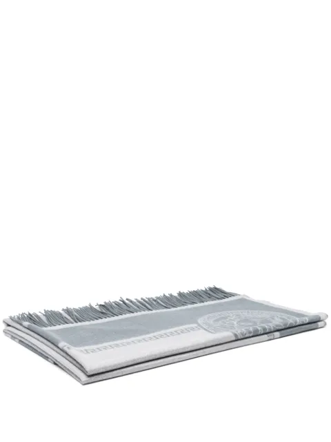 Versace icon cashmere-blend fringed blanket Grey ZPL1418011A08860