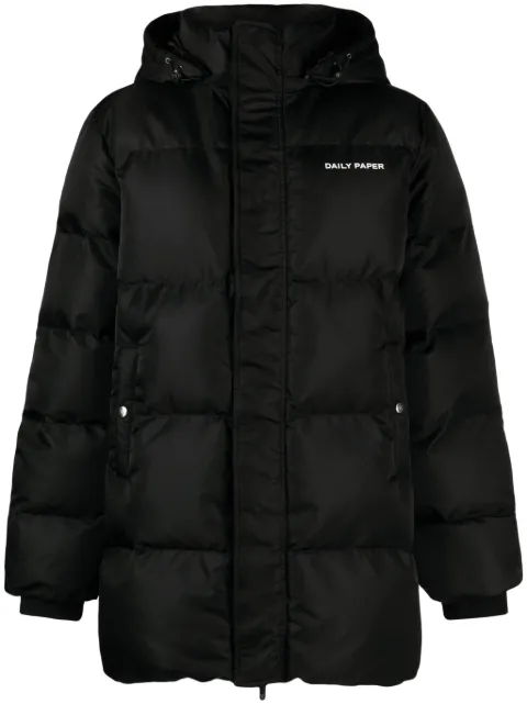 Daily Paper logo-print hooded puffer jacket Black 2022070