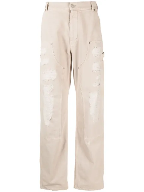 1017 ALYX 9SM Destroyed canvas ripped carpenter trousers Neutrals AAUPA0411FA01