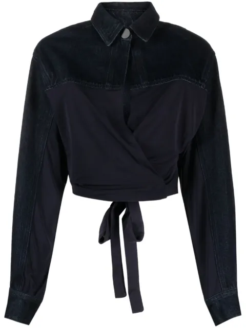 Christopher Esber Sevilla denim wrap cropped top Blue 23042213