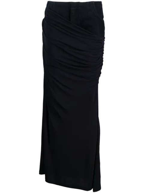 Christopher Esber Wrapped denim-trim maxi skirt Blue 23044221
