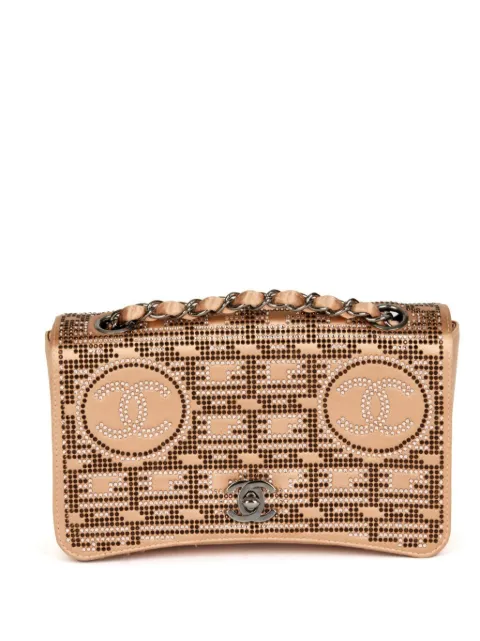 CHANEL Pre-Owned 2002 rhinestone-embellished shoulder bag Neutrals CHASWAR