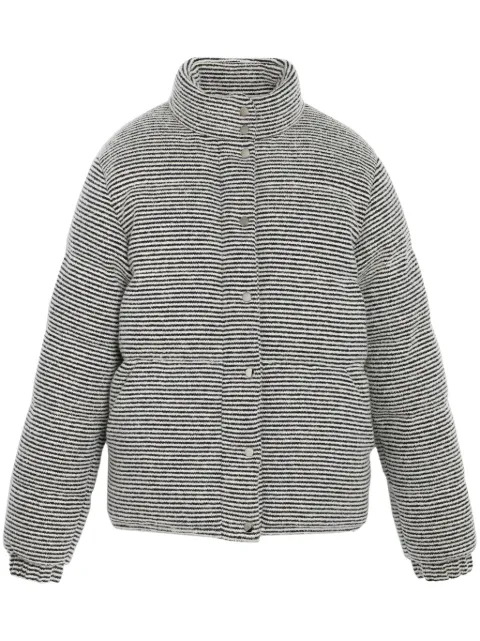 Barrie striped cashmere-blend puffer jacket Black C250934
