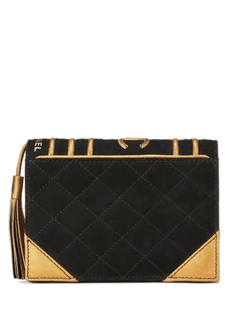 CHANEL Pre-Owned 2004 CC Bible Book suede clutch bag Black COCOBOOK
