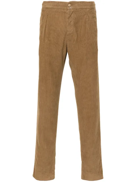Kiton corduroy slim-cut trousers Brown UP1LACJ0212C