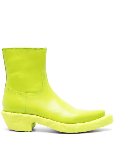 CamperLab Venga chunky-sole leather boots Green A700005007