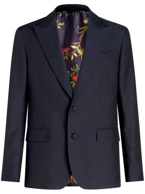ETRO peak-lapel single-breasted blazer Blue MRCA000899TUEF9