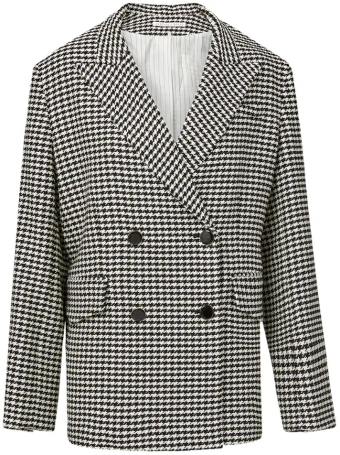 Veronica Beard Hutchinson houndstooth-pattern blazer Black 2310HT2110522