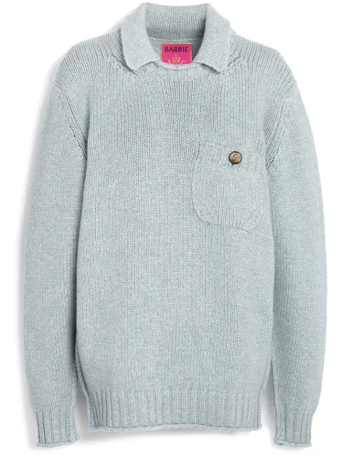Barrie chunky-knit cashmere polo jumper Blue C222301