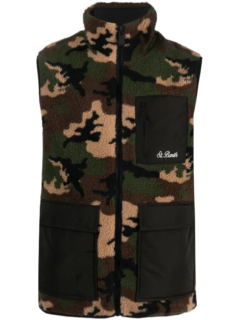 MC2 Saint Barth camouflage-print zipped gilet Green WAN0001