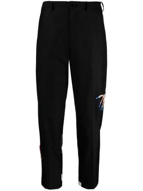 Undercover embroidered mid-rise trousers Black UC2C15011