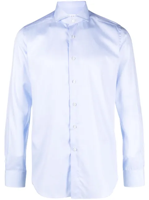 Xacus spread-collar cotton shirt Blue 520ML11291