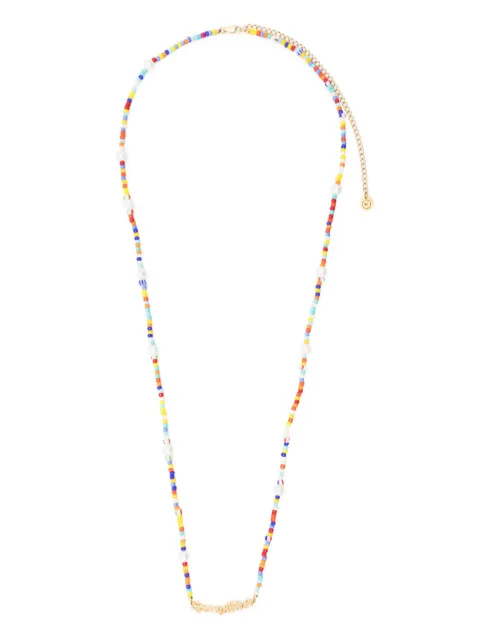 Sporty & Rich logo-lettering bead necklace Orange ACSS2312M