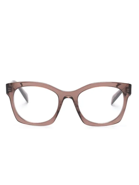 Prada Eyewear transparent-frame logo glasses Brown PRA05V