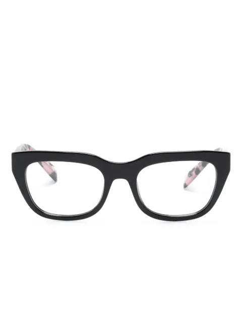 Prada Eyewear tortoiseshell-detail cat-eye glasses Black PRA06V