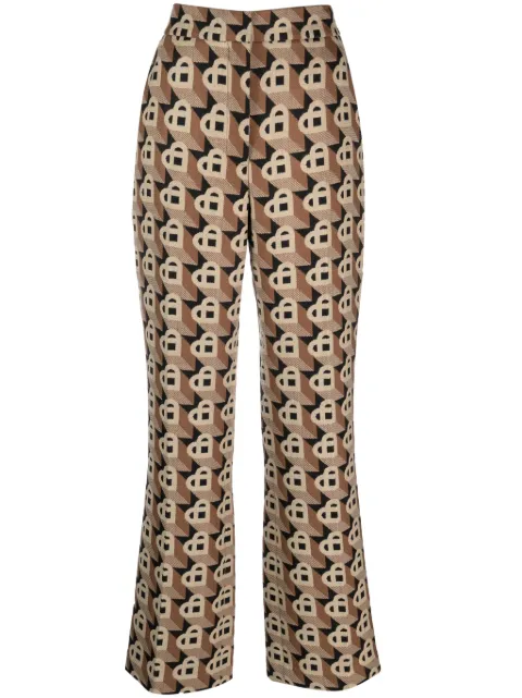 Casablanca Heart-jacquard virgin-wool trousers Brown WF23TR179
