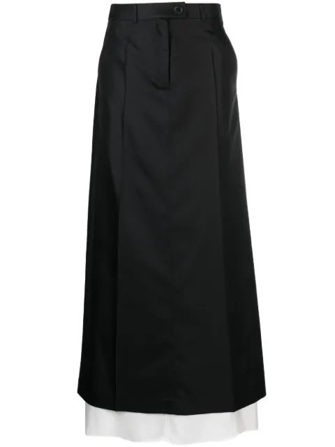 Peter Do double-layer A-line maxi skirt Black PDSS23266