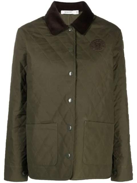 Sporty & Rich Connecticut quilting cotton jacket Green JAAW237KA