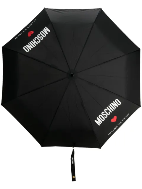 Moschino In Love We Trust compact umbrella Black 8956OPENCLOSE