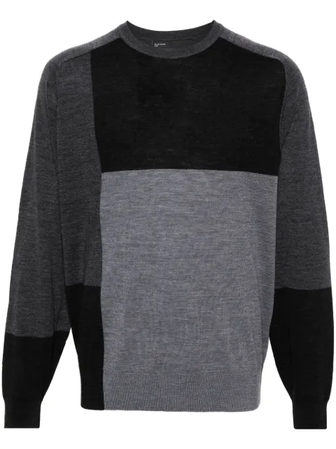 Neil Barrett colour-block wool jumper Grey NBV7MA156AV604C
