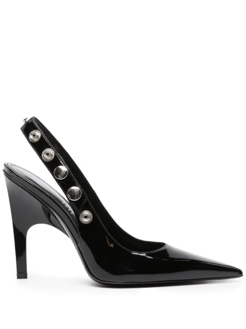The Attico 105mm stud-embellished patent leather pumps Black 241WS775E056S