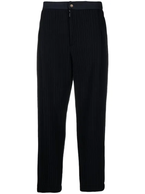 Giorgio Armani pleated quilted tapered trousers Blue 3DSP50SJAJZ
