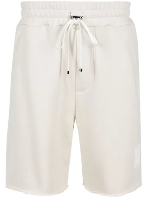 AMIRI logo-print cotton track shorts White PF23MJP083