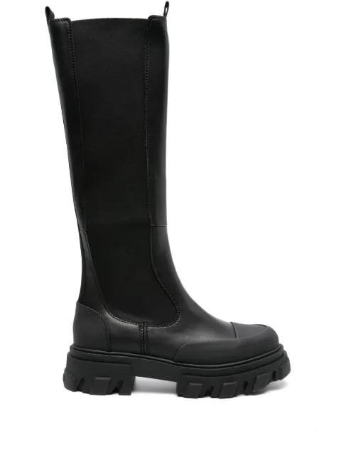 GANNI knee-high chunky Chelsea boots Black S2575