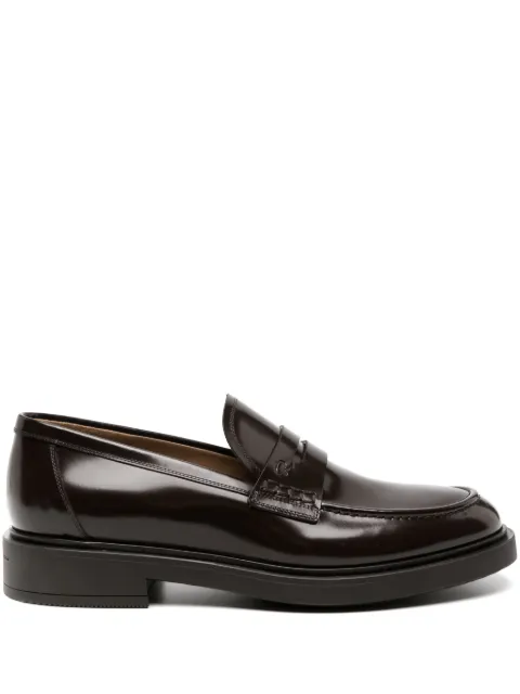 Gianvito Rossi Harris debossed-logo leather loafers Brown U2521020GOMSRA