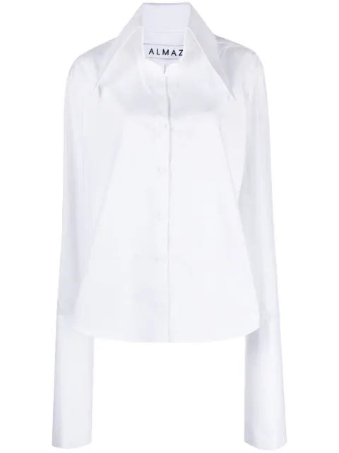 Almaz split-detail poplin-cotton shirt White SH0101FW23
