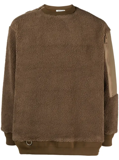 Undercover sherpa-fleece panelled jumper Brown UP2C4810
