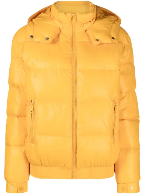 TWINSET logo-plaque hooded puffer jacket Yellow 232TT2350