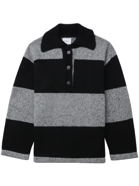 Halfboy spread-collar striped jumper Grey HFW232WKPL054060B