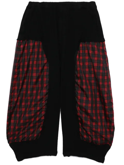 Black Comme Des Garçons tartan-check panel trousers Black 1LP015052