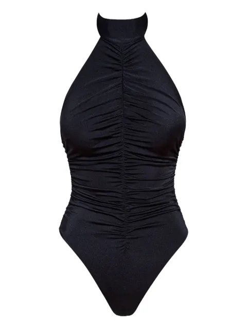 Noire Swimwear ruched halterneck swimsuit Black NSW412