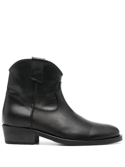 Via Roma 15 cowboy leather ankle boots Black 1476