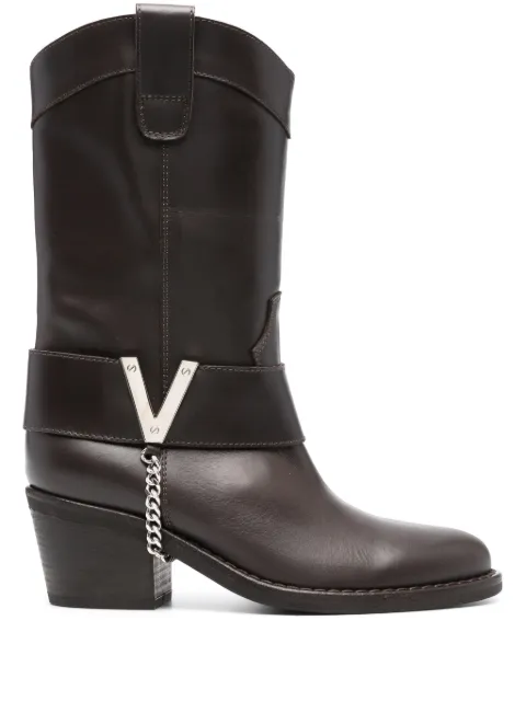 Via Roma 15 70mm logo-plaque boots Brown 4005