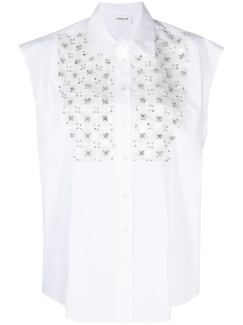 P.A.R.O.S.H. rhinestone-embellished blouse White CANYOX24D381190R