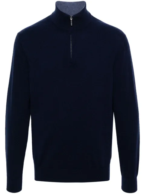 Cruciani half-zip cashmere jumper Blue UC3200110B12LZ01