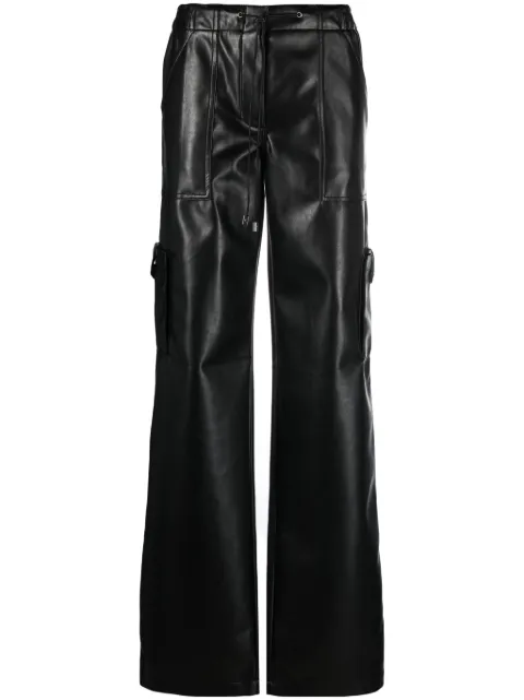 Ermanno Scervino drawstring-waist faux-leather trousers Black D437P715EYU