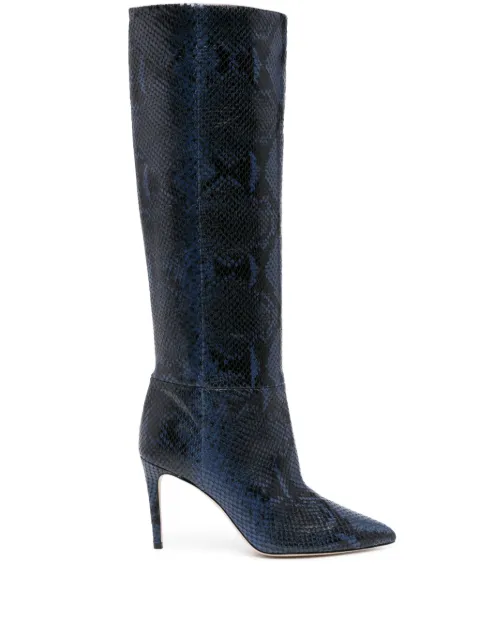 Paris Texas Stiletto 85mm leather boots Blue PX548XPRPT
