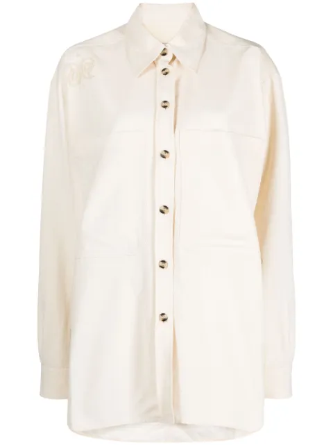 Nanushka Fabian logo-embroidered shirt Neutrals NW23PFSH00471